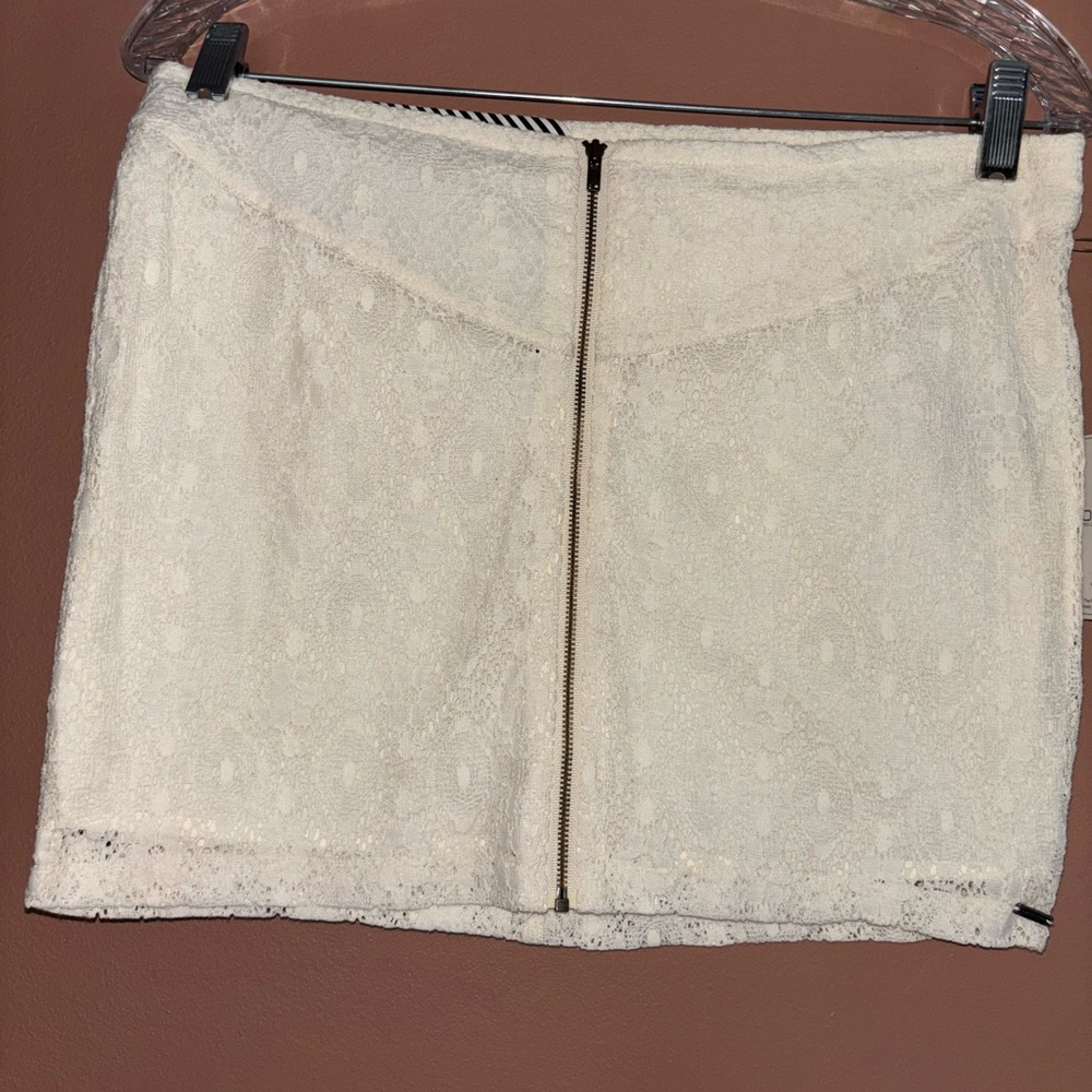 NWT Volcom Juniors Stone Roses Skirt Mini NATURAL Lace Lined Zipper Size 9